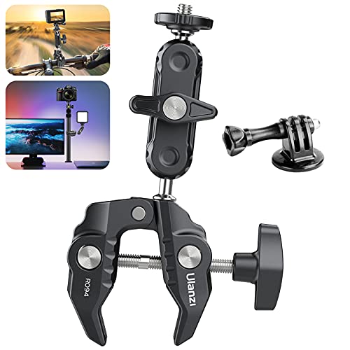 Klemme Stativ, Magic Arm mit Super Clamp Crab und 360° Kugelkopfarm für Kamera, LED Videoleuchte, Gelenkarm, Monitor, Mikrophon, Fahrrad und Motorrad Action Cam von VIJIM