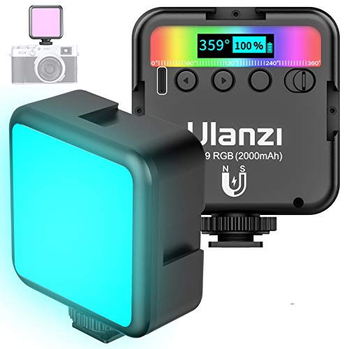 LED Videoleuchte RGB mit Eingebautem Akku, Mini Dimmbare Videolicht 2500K-9000K, Kamera Licht Dauerlicht, Klein Tragbar Mini Fotolampe für Camcorder Smartphone von VIJIM