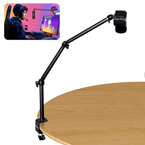 Overhead-Stativ, VIJIM LS08 Tisch Halterung mit Desktop Klemme und 360° drehbar Boom Arm, mit 3/8" bis 5/8" Adapter für Mikrofon, Led Licht, Kamera, Ringlicht,Spiegellose Kamera von VIJIM