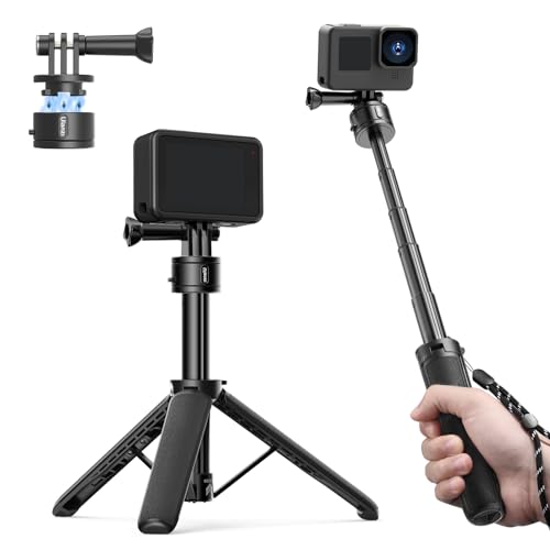 ULANZI MT-34 Ausziehbares Selfie-Stick-Stativ für GoPro, Go Quick II 52,6 cm Action-Kamera-Stativ mit Handschlaufe, 4-stufiges tragbares Vlog-Zubehör für GoPro Hero 12 11 10 9/Max/DJI OSMO/Insta 360 von VIJIM