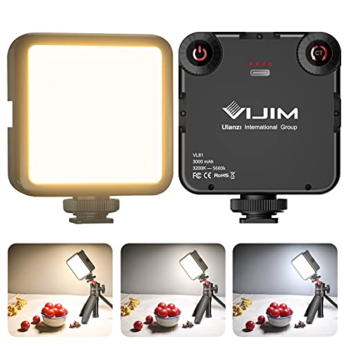 VIJIM VL81 On Camera LED-Videoleuchte, Mini-Akku, wiederaufladbar, 3000 mAh, Bicolor 3200-5600 K, kontinuierliche Foto-Beleuchtung, CRI95+, tragbare Vlog-Lampe, passend für Sony, Nikon, Canon, iPhone, Fuji, Panasonic VIJIM VL81 On Camera LED-Videoleuchte, Mini-Akku, wiederaufladbar, 3000 mAh, Bicolor 3200-5600 K, kontinuierliche Foto-Beleuchtung, CRI95+, tragbare Vlog-Lampe, passend für Sony, Nikon, Canon, iPhone, Fuji, Panasonic von VIJIM