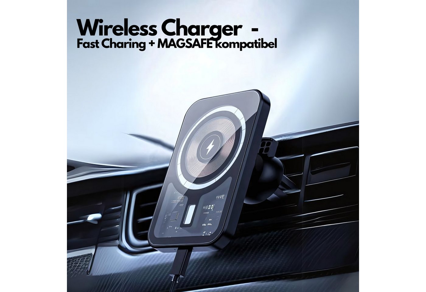 VIKEFON Fast Charging Handyhalterung Induktions-Ladegerät (MagSafe, Schnellladen, kabelloses Ladegerät) von VIKEFON
