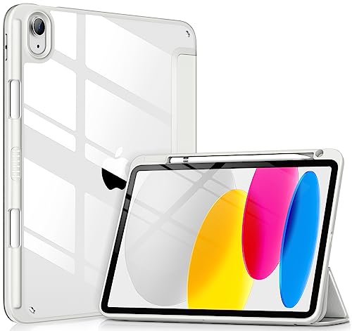VIKESI Hülle für iPad (A16) 11 Zoll 2025 und iPad 10 10,9 Zoll 2022, durchsichtige Rückseite,stoßfeste TPU-Rahmenabdeckung [Eingebauter Stifthalter, unterstützt Auto Sleep/Wake]-Splitter von VIKESI