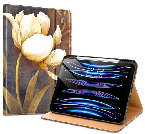 VIKESI Schutzhülle für iPad Pro 12,9 Zoll, 6. / 5. / 4. / 3. Generation (2022/2021/2020/2018), iPad Pro 32,8 cm (12,9 Zoll), Premium-Leder-Folio-Aufstellfunktion, Apple-Stifthalter, unterstützt von VIKESI
