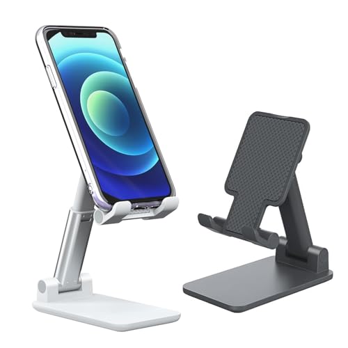 VIKY Handy Ständer 2 Stück, Handyhalterung Tisch, Multi-Winkel/Höhenverstellbarer Handy Halterung Tisch, Handyständer für Tisch Kompatibel mit Handys und Tablets mit Einer Größe von 4 bis 13 Zoll von VIKY
