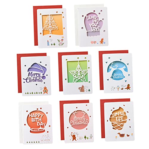 VILLCASE 1 Satz Grußkarten-Set Feiertagsgrußkarten Glückwunschkarten zu Weihnachten Segenskarten für das neue Jahr Feiertagssegenkarte Party-Gruß kreative geschenkkarte Papierstau VILLCASE 1 Satz Grußkarten-Set Feiertagsgrußkarten Glückwunschkarten zu Weihnachten Segenskarten für das neue Jahr Feiertagssegenkarte Party-Gruß kreative geschenkkarte Papierstau von VILLCASE