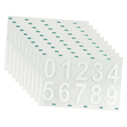 VILLCASE 10 Sätze reflektierende Aufkleber für Postfachnummern Vinyl Adresse groß im Freien Tür Zahlen Postfachnummern reflektierend nummerierte Aufkleber Papier Weiß von VILLCASE