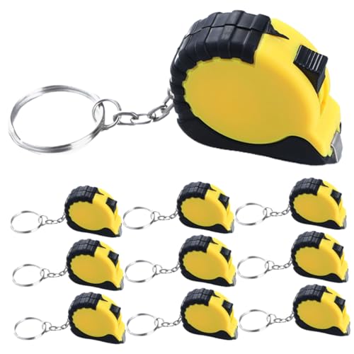 VILLCASE 10 Stück Maßband für den Schlüsselanhänger Schlüsselbund metrisches Maßband Party einziehbares Maßband Keychain -Bandmaß Mini-Maßband-Lineal Keychain -Messband Mini -Messband Abs von VILLCASE