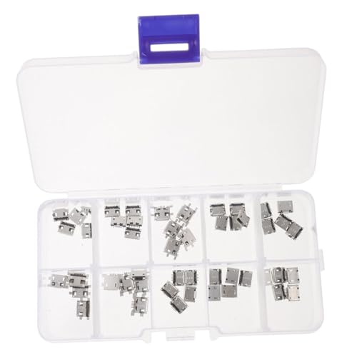 VILLCASE 100 Stück Buchse Muttersitz Klinkenbuchse Micro USB Buchsen Kit Buchsenstecker Klinkenanschluss Micro USB Stecker Kit 5 Poliger Klinkenstecker Micro USB Buchsen Steckeranschluss von VILLCASE