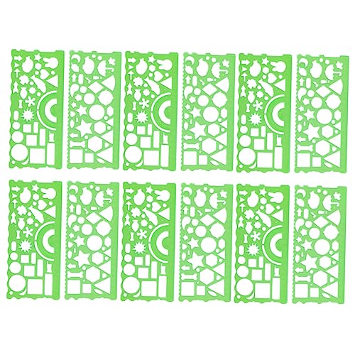 VILLCASE 12St Lineal zeichnen Zeichnungsvorlagenlineale Studentenherrscher Zeichnungsschablone Entwurfsschablone Architekturbedarf Zubehör für technisches Zeichnen pp Green von VILLCASE
