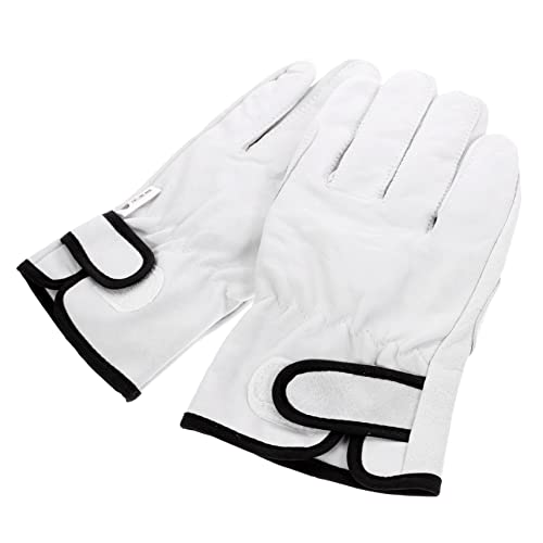 VILLCASE 1Paar Wärmebeständige Lederhandschuhe mit Verstellbarem Hitzebeständige Arbeitshandschuhe für Schweißen Grillen und Baumwollfutter Langlebig und Rutschfest von VILLCASE
