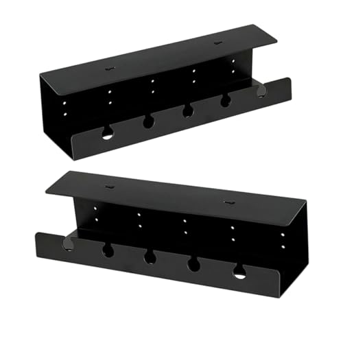VILLCASE 2 Stück Anschlussschild Lagerregal Kabel-Organizer Schreibtischmontageregal Desk -Kabel -Management -veranstalter Kabelführung Unter Dem Schreibtisch Tischklemme Regal Black P.s von VILLCASE