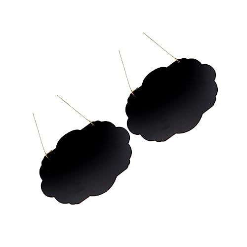 VILLCASE 2 Stück Tafelanhänger aus Holz Kreidetafel-Schild Message Board Tafelzeichen kleine Kreidetafel black board schwartenbrett Lanyard-Designtafeln Malwerkzeug. Schreibtafeln hölzern von VILLCASE