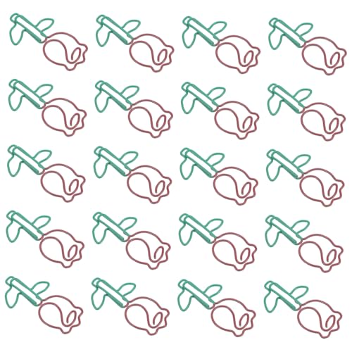 VILLCASE 20 Stück Büroklammern in Blumenform, Lustige Und Süße Büroklammern, Lesezeichen, Planer-clips Für Spaß, Bürobedarf, Schulgeschenk, Hochzeitsdekoration von VILLCASE