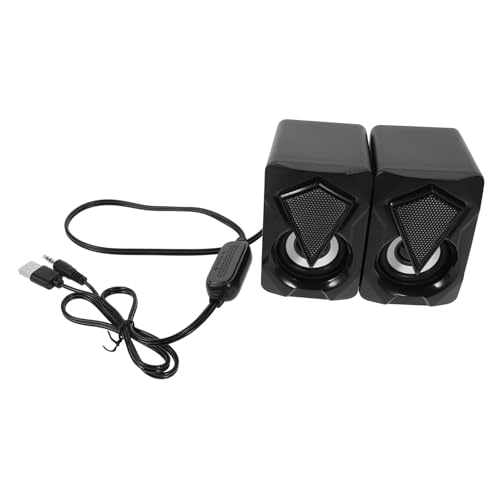 VILLCASE 2Stücke Mini Lautsprecher mit Kabel Multimedia Desktop Lautsprecher für PC Laptop RGB Beleuchtung Kompaktes Design für Gaming Musikgenuss Stabil Zuverlässig von VILLCASE