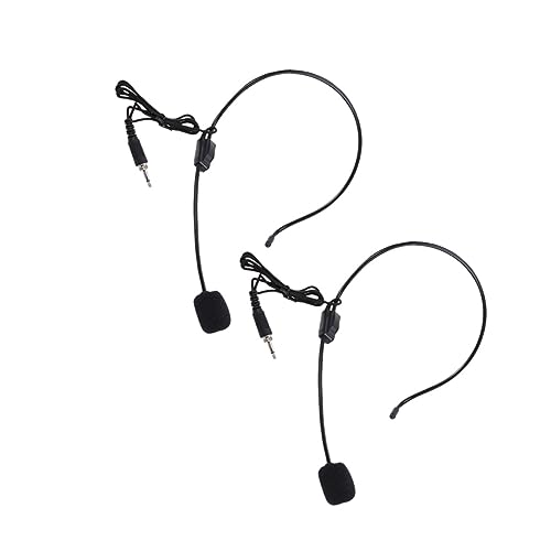 VILLCASE 2Stücke Pack Kabelgebundenes Mikrofon Mit Earhook Kondensatormikrofon Für Sprachverstärkung Für PC Laptop Einseitig Tragbarer Sprachverstärker Für Vlogging von VILLCASE