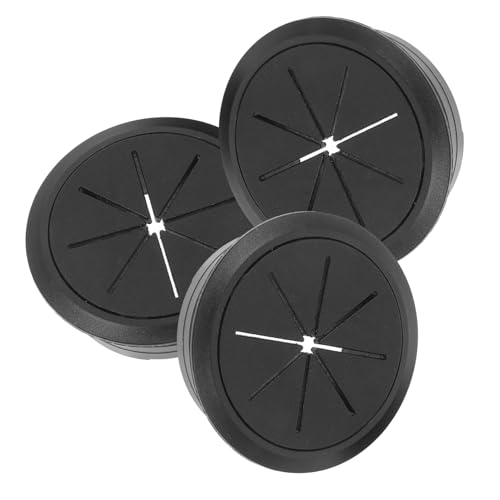 VILLCASE 3 Pcs Verdrahtung Loch Abdeckung Draht Kabel Laptop Kabel Management Schreibtische Für Computer Desktop Schreibtisch Tülle Kunststoff Pp Schwarz von VILLCASE