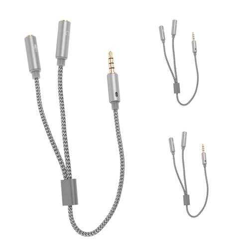 VILLCASE 3Stücke Kopfhörer Splitter Audio Splitter Adapter Für Mikrofon Kopfhörer Buchse Verlängerungskabel Für Smartphones von VILLCASE