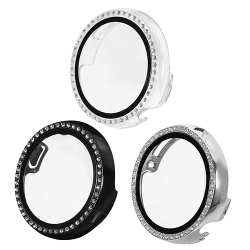 VILLCASE 3Stücke Smartwatch Abdeckung Für Pixel Watch Kratzfeste Hülle Mit Strasssteinen Transparent Schutz Für Uhrengehäuse von VILLCASE