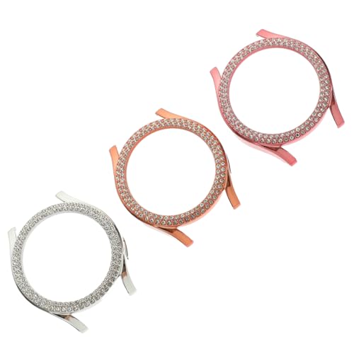 VILLCASE 3Stücke Uhrengehäuse für Kratzfestes PC Uhrenschutzetui mit Strass Halbschutz Roségold Individuellen von VILLCASE