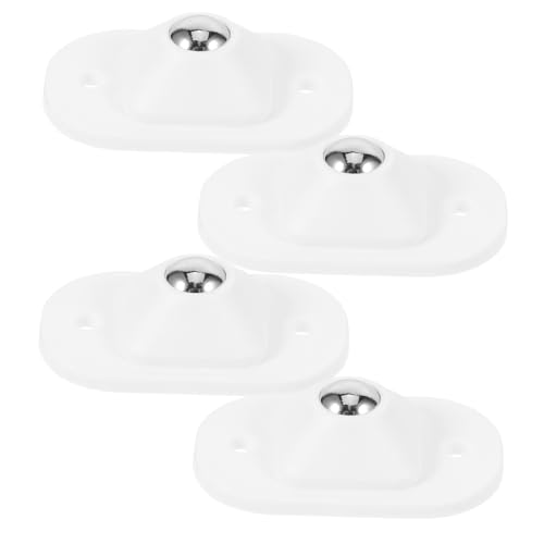 VILLCASE 4 Stück Kugelrolle Selbstklebende Lenkrollen Bindbare Räder Für Möbel Universelle Lenkrollen Speicherräderaufkleber Caster Wheels Für Küchengeräte Möbelradstock Plastik Weiß von VILLCASE