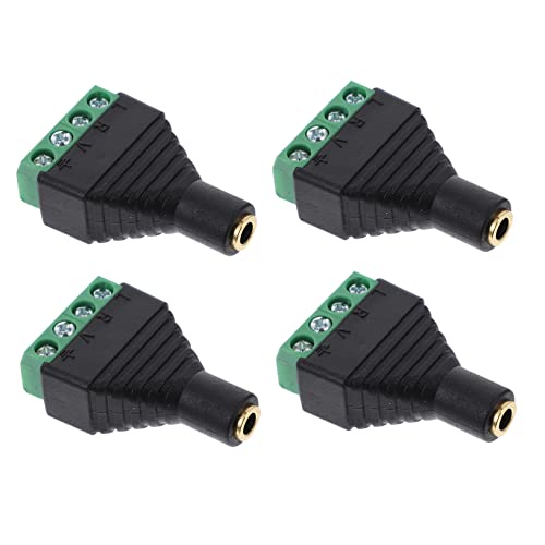 VILLCASE 4Stücke Teiliger Stereo Audio Adapter Mit Schraubklemmen Für Mikrofone Kopfhörer Lötfreier Vergoldete Für Signalübertragung Haltbarkeit von VILLCASE