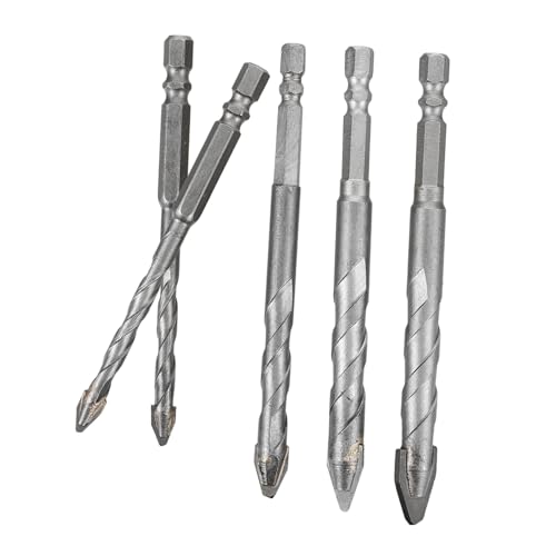 VILLCASE 5 Stück Exzenterbohrer Schlagbits Bohrer zum Bohren von Löchern Wand Ziegelbohrer Bohrer für Fliesen Mauerwerk Drill Bohrbit für Betonbohrungen Steinbohrer für Beton Wolframkarbid von VILLCASE
