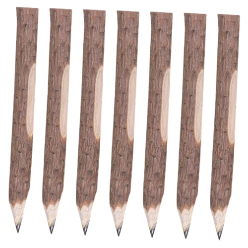 VILLCASE 7 Stück Baumrindenstift Rustikaler Gefallen Schulparty-bleistifte Rustikale Zweigstifte Ast Bleistifte Protokoll Kurze Bleistifte Kleine Stifte Pflanzbare Stifte Brown Holz von VILLCASE