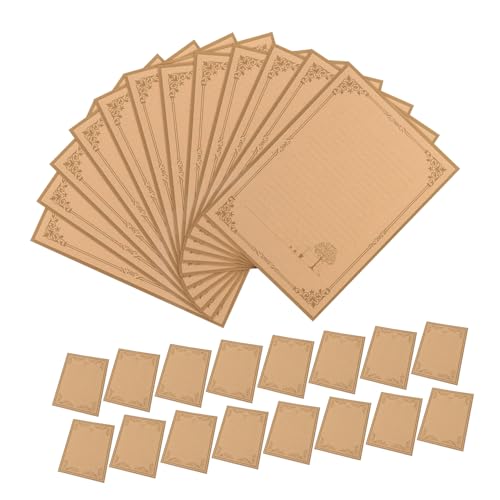 VILLCASE 80 Stück Vintage-Kraftpapier Post leere Notizkarten Fensterumschläge alt Vintage Schreibpapier Antikes Schreibpapier Schreibwaren Brief im Vintage-Stil Brief aus Papier Light Brown von VILLCASE