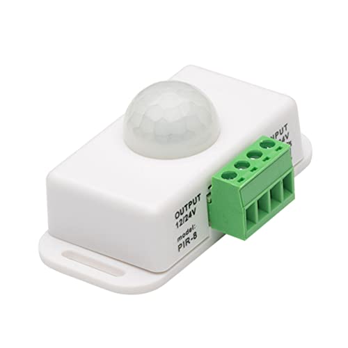 VILLCASE Bewegungslicht Bewegungsmelder Licht Infrarot Sensor Detektor Nacht Innen Außen Sensor Lichtsensor Controller 12V Bewegungsmelder 12 Volt Timer PC Weiß von VILLCASE