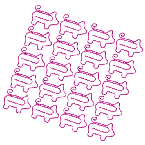 VILLCASE Clips 40 Stück Mehrfarbige Aktenklammern Dokumentenklammern Schweineförmiger Halter Papierorganisation Schweine-Büroklammern Neuartige Büroklammern Für Papierkram Papiernadeln von VILLCASE