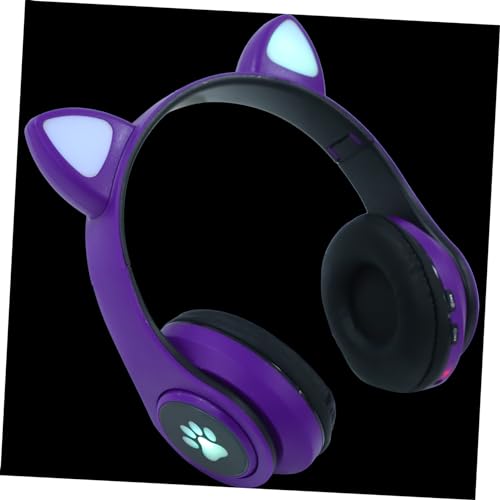 VILLCASE Drahtloser Katzenohren Kopfhörer Mit LED Lichtern Ohr Headset Für PC Mobile Geräte Ergonomisches Design Bequemes Computerzubehör von VILLCASE