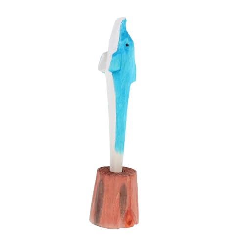 VILLCASE Holzstift Neuheit Stifte Tierische Holzschnitzerei Handgeschnitzte Delphinstatue Holzdelphinfigur Bleistift Zum Thema Tiere Einzigartige Stifte Holzgeschnitzter Stift von VILLCASE
