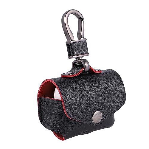 VILLCASE Kopfhörer Fall Etui für Ohrstöpsel Tasche Ohrhörer+ Kopfhörer schützend Beutel drahtloser Kopfhörer Kofferdeckel mit Schlüsselanhänger Schutzhülle aus Leder Black von VILLCASE