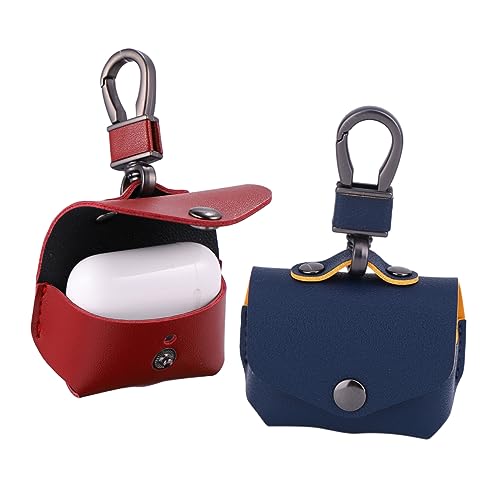 VILLCASE Kopfhörer Fall Kofferdeckel mit Schlüsselanhänger Kopfhörertasche schützend Beutel Tragen Fall für Schutzhülle aus Leder Schutzhülle für kabellose Kopfhörer von VILLCASE