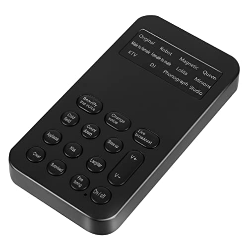 VILLCASE Stimmwechsler externer Sprachwechsler externer Ton Stimme Sprachänderungstool für Computerverbindungen Plug and Shine Live-Übertragung Handy-Soundkarte Handy soundkarte Abs Black von VILLCASE
