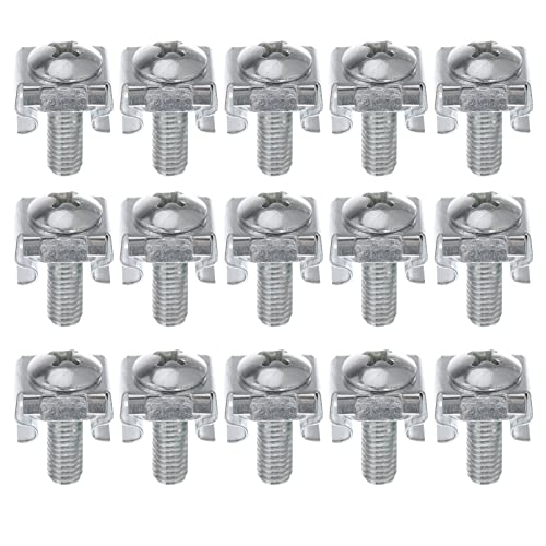 VILLFUL Befestigungsschrauben für Serverschränke verzinkte Kreuzschrauben und Clip-Muttern Netzwerk-Rack-Schrauben-Sortiment 100 Stück von VILLFUL
