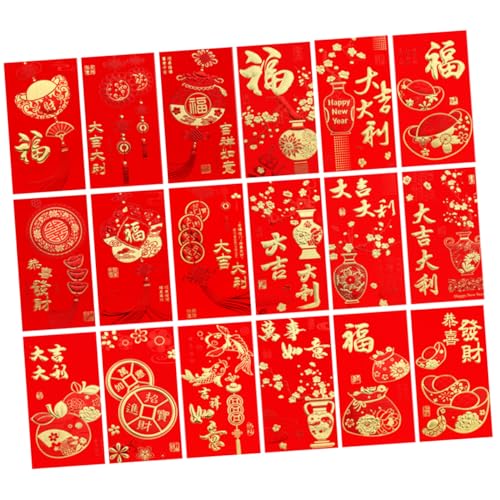 VILLFUL 36 Stück Lai Shi Feng Hong Bao Hong Bao Umschläge Neujahrs Rotpaket Rote Glücksgeldumschläge Frühlingsfest Geldpakete Festival Rotumschlag Chinesisches Neujahrs Geldbörse VILLFUL 36 Stück Lai Shi Feng Hong Bao Hong Bao Umschläge Neujahrs Rotpaket Rote Glücksgeldumschläge Frühlingsfest Geldpakete Festival Rotumschlag Chinesisches Neujahrs Geldbörse von VILLFUL