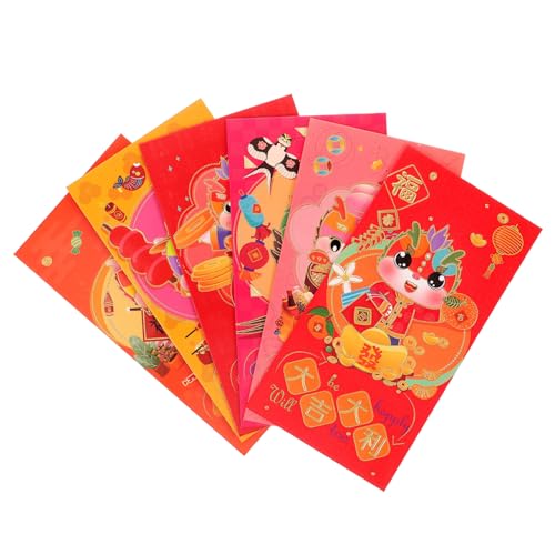 VILLFUL 6 Stück Glücksgeld Roter Umschlag, Frühlingsfest, Glücksgeld, Frühlingsfest Geldpakete, Chinesische Geldtasche, Glücksgeldbeutel, Neujahrs Roter Umschlag, Chinesische VILLFUL 6 Stück Glücksgeld Roter Umschlag, Frühlingsfest, Glücksgeld, Frühlingsfest Geldpakete, Chinesische Geldtasche, Glücksgeldbeutel, Neujahrs Roter Umschlag, Chinesische von VILLFUL