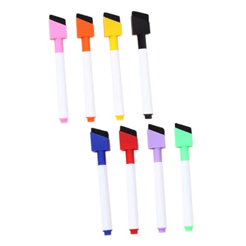 VILLFUL Löschbarer Farbstift Für Whiteboard 8 Bunte Stifte Mit Radiergummi Feine Spitze Für Flüssiges Schreiben Abwischbar Und Tragbar Für Haushalt Büro Schule von VILLFUL