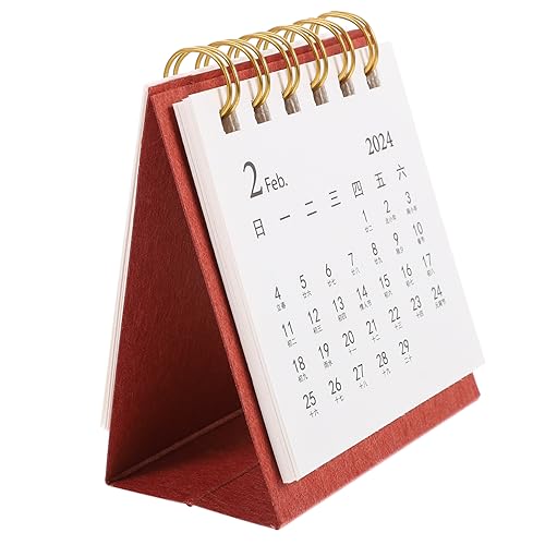 VILLFUL Bürotischdekoration Kleiner Stehkalender Bürozubehör Zeitplan Schreibkalender Umgedrehter Tischkalender Heimkalender Ornament Spiraldesign Schreibtischkalender von VILLFUL