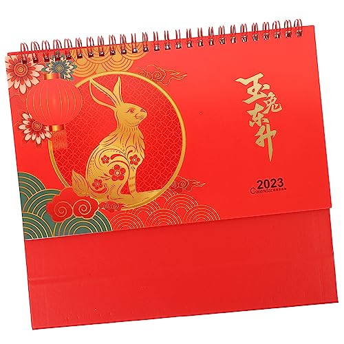 VILLFUL Jahr Des Hasen Kalender Chinesischer Kalender Kreativer Kalender Tischkalender Für Zuhause Tischkalender (Büroprodukte) Traditioneller Tischkalender Stehender Tischkalender von VILLFUL