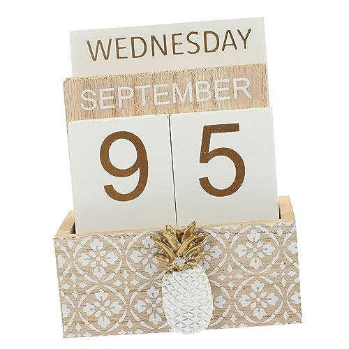 VILLFUL Kalender Tischkalender Bauernhauskalender Täglicher Gebrauch Holzkalender Tischkalender Tageskalender Holz Kreativkalender Kalender Schreibtisch Tischplaner Kalender von VILLFUL