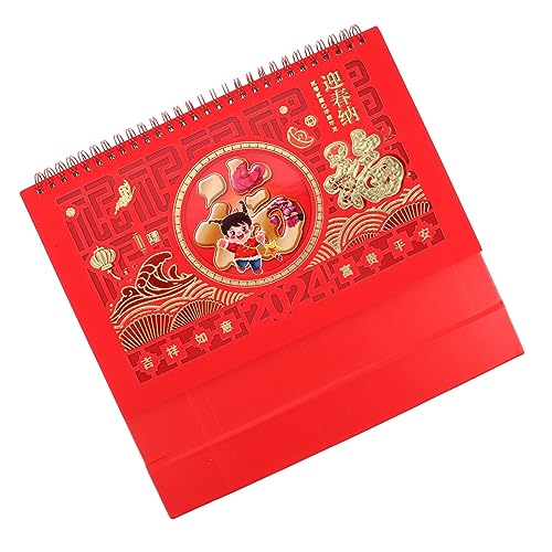 VILLFUL Tischkalender 2024 Zum Jahr Des Drachen, Chinesischer Neujahrskalender, Mondkalender, Stehkalender, Kleiner Schreibtischkalender, Tischkalender, Kleiner Kalender Für Tischkalender VILLFUL Tischkalender 2024 Zum Jahr Des Drachen, Chinesischer Neujahrskalender, Mondkalender, Stehkalender, Kleiner Schreibtischkalender, Tischkalender, Kleiner Kalender Für Tischkalender von VILLFUL