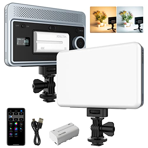 VILTROX 18 W LED-Video leuchte, CRI 95+ 2800–6800K On-Camera-Lichtpanel für Bilder Videoaufnahmen, App-Steuerung Softkey-Licht Dimmbares Fotolicht für Outdoor-Fotografie, Live-Streaming, Zoom-Anrufe von VILTROX
