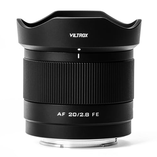 VILTROX 20mm F2,8 f/2,8 FE Objektiv Vollformat-Weitwinkel Autofokus Prime Objektiv, kompatibel mit spiegellosen Sony E-Mount Kameras Alpha a7 a7II a7III a7R a7RII a7RIII a7RIV a7S a7SII a9 a7C von VILTROX