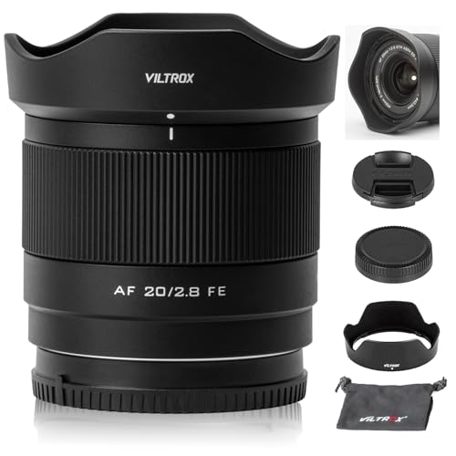 VILTROX 20mm F2.8 FE, 20mm f/2.8 Vollformat-Objektiv für Sony E-Mount, STM Autofokus-Objektiv für Sony E-Mount A7 A7R A7S A7C A7II A7RII A7SII A7SIII A7III A7RIII A7IV A7RIV A9 A1FX3 A7RV ZVE1 A7CR von VILTROX