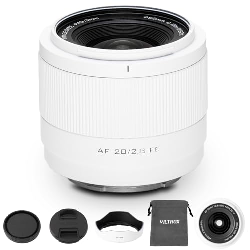 VILTROX 20mm F2.8 FE Autofokus Vollformat STM Leichtes Ultraweitwinkelobjektiv für Sony E-Mount Kamera A7 A7S A7C A7R A7II A7RII A7SII A7SIII A7III A7RIII A7IV A7RIV A9 A1FX3 A7RV ZVE1 A7CR A7CII A93 von VILTROX