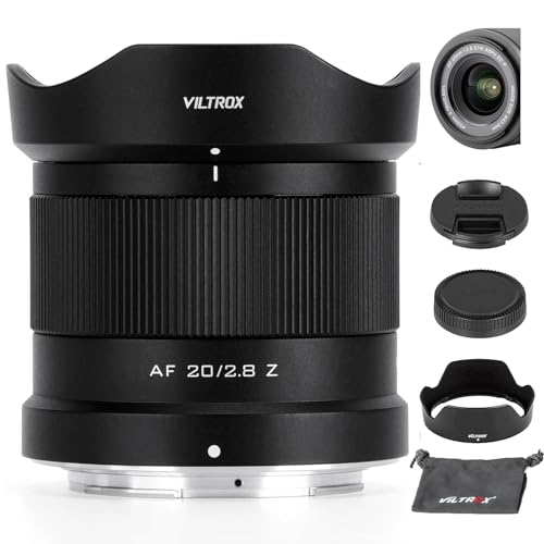 VILTROX 20mm F2.8 f/2.8 Z-Mount-Objektiv, Vollformat Weitwinkel Prime Autofokus Objektiv für Nikon Z-Mount Kameras ZF Z8 Z9 Z6 Z7 Z6II Z7II Z5 Z5II ZFC Z30 von VILTROX