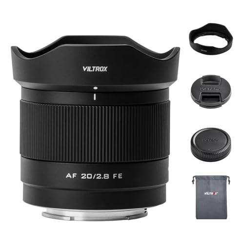 VILTROX 20mm f2.8 FE, 20mm f/2.8 e-Mount Vollformat AF Ultraweitwinkel Autofokus Objektiv für Sony e Mount, Prime Weitwinkelobjektiv a7cr a7cii a7c a6700 zv-e100 a6600 a6400 a7iv a7iii von VILTROX